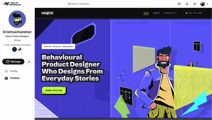 Design by Wall of Portfolios